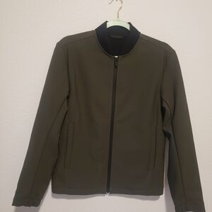 Theory Dark Olive Bomber Jacket
